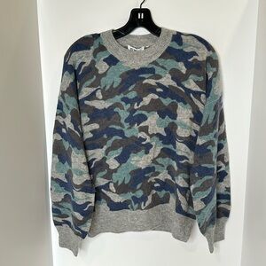 27 Miles Camo mock Neck Cashmere Size Small